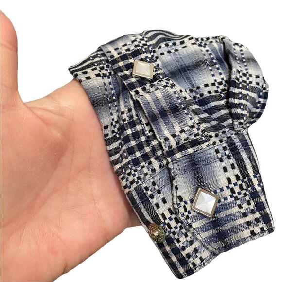 Vintage Rough Stock Panhandle Slim Pearl Snap Western Button Down Shirt Sz M - Picture 4 of 9